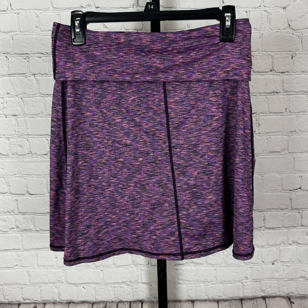 Prana Leanne A-line Foldover Athletic Skirt Purple Space Dye Size Small